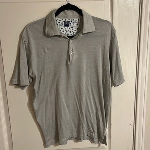 Fedeli size 52 gray stripe polo shirt, 100% cotton